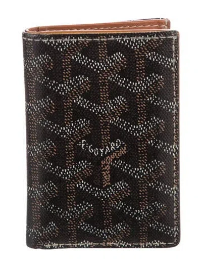 Pre-owned Goyard Ine Printed Card Holder In Black