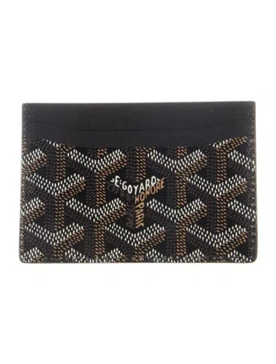 Pre-owned Goyard Ine Printed Card Holder In Black