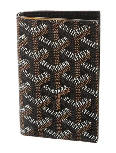 Pre-owned Goyard Ine Printed Card Holder In Black