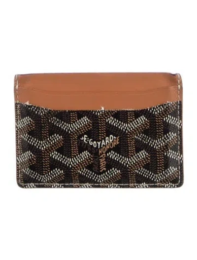 Pre-owned Goyard Ine Printed Card Holder In Brown