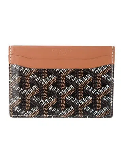 Pre-owned Goyard Ine Printed Card Holder In Brown