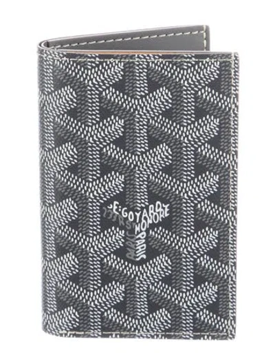 Pre-owned Goyard Ine Printed Card Holder In Gray