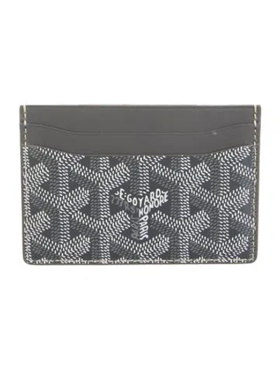 Pre-owned Goyard Ine Printed Card Holder In Grey