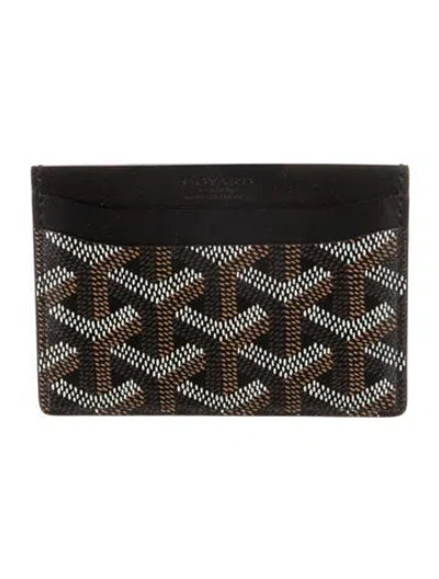 Pre-owned Goyard Ine Printed Card Holder W/ Tags In Black