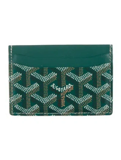 Pre-owned Goyard Ine Printed Card Holder W/ Tags In Green