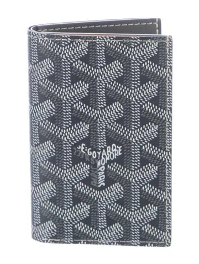 Pre-owned Goyard Ine Printed Card Holder W/ Tags In Grey