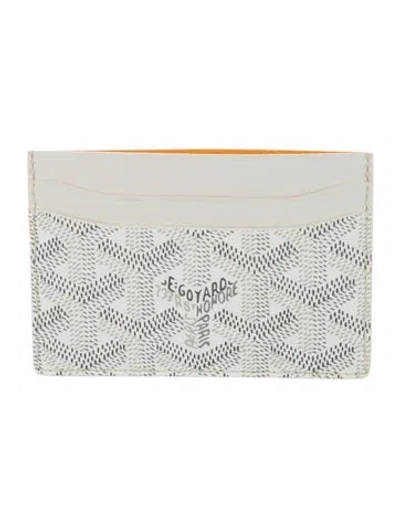 Pre-owned Goyard Ine Printed Card Holder W/ Tags In White