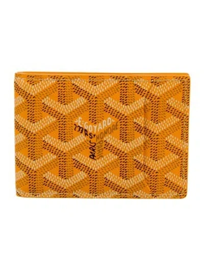 Pre-owned Goyard Ine Printed Card Holder W/ Tags In Yellow