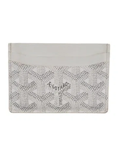 Pre-owned Goyard Ine Printed Card Holder In White