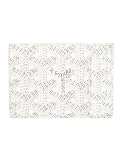 Pre-owned Goyard Ine Printed Card Holder In White