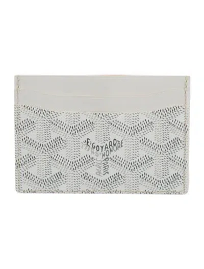 Pre-owned Goyard Ine Printed Card Holder In White