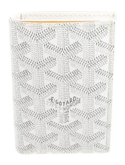 Pre-owned Goyard Ine Printed Card Holder In White