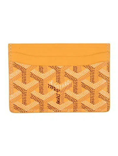 Pre-owned Goyard Ine Printed Card Holder In Yellow