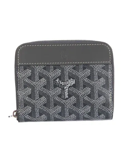 Pre-owned Goyard Ine Printed Compact Wallet In Gray