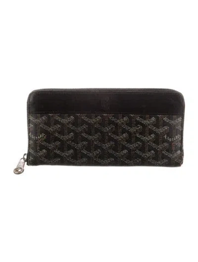 Pre-owned Goyard Ine Printed Continental Wallet In Black