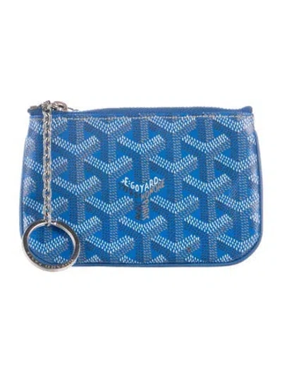 Pre-owned Goyard Ine Printed Pouch In Blue