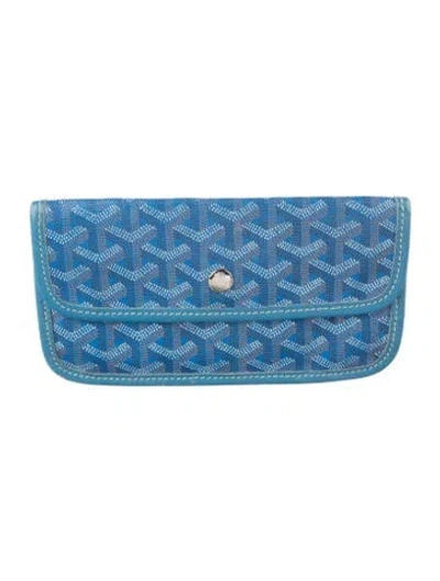 Pre-owned Goyard Ine Printed Wallet In Blue