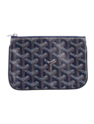 Pre-owned Goyard Ine Printed Wallet In Blue