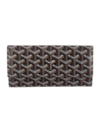 Pre-owned Goyard Ine Printed Wallet In Brown