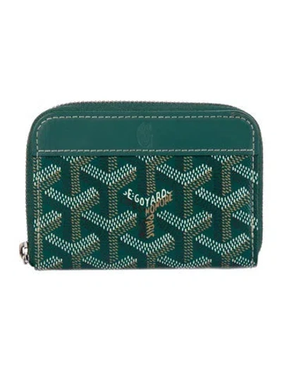 Pre-owned Goyard Ine Printed Wallet In Green