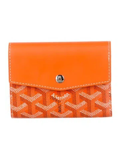 Pre-owned Goyard Ine Printed Wallet In Orange