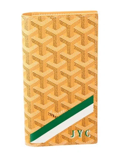 Pre-owned Goyard Ine Printed Wallet In Yellow