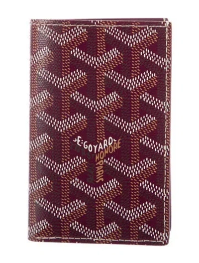 Pre-owned Goyard Ine Saint Pierre Ine Card Holder In Burgundy
