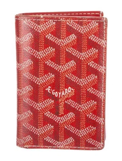 Pre-owned Goyard Ine Saint Pierre Ine Card Holder In Red