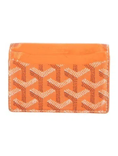 Pre-owned Goyard Ine Saint Sulpice Card Holder Ine Card Holder In Orange