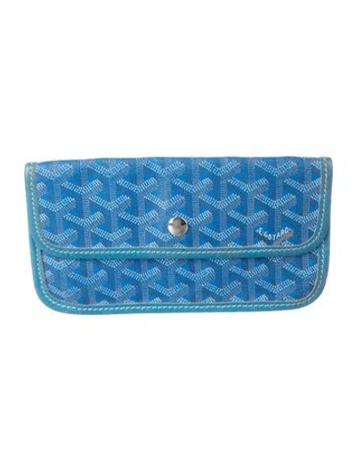 Pre-owned Goyard Ine St. Louis Pouch Ine Wallet In Blue