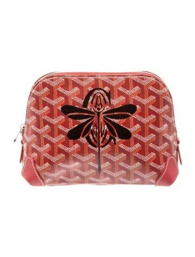 Pre-owned Goyard Ine Vendôme Toiletry Pouch In Red