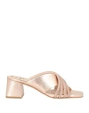 Gp Design Woman Sandals Copper Size 7 Leather In Metallic