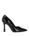 Gp Woman Pumps Black Size 10 Leather In Black