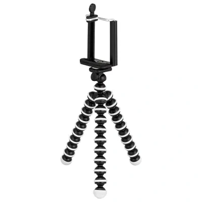 Gpx Tpd78b 7 In. Bendable Tripod With 10-section Legs And Slip-resistant Grips In Black