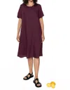 Gr Nature Emily Linen Dress In Burgundy In Burgundy