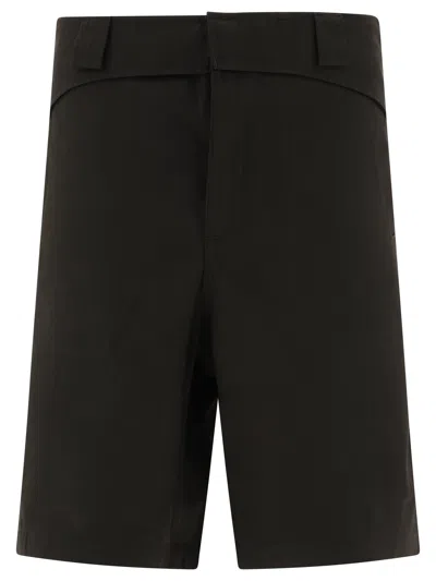 Gr10 K "folded Belt" Shorts In Brown