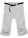 Gr10k Belted Canvas Long Shorts In Grey