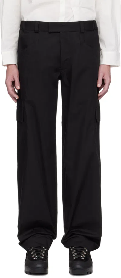 Gr10k Black Poplin Cargo Pants In Off Black