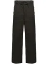 GR10K BROWN STRAIGHT-LEG COTTON TROUSERS