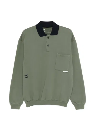 Gr10k Chest-pocket Buttoned Polo Top In Green