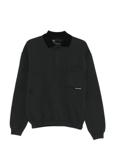 Gr10k Chest-pocket Polo Top In Black