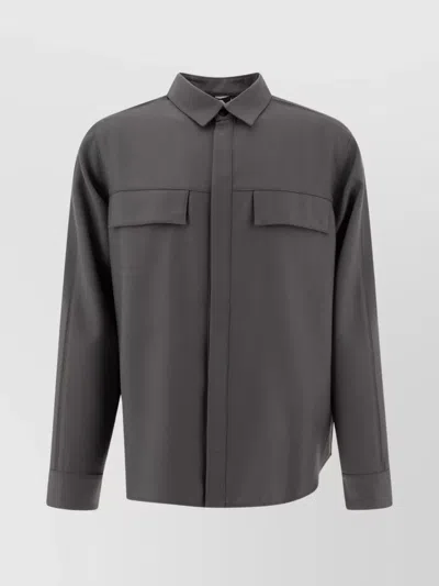 GR10K FLAP POCKETS OVERSHIRT POINT COLLAR
