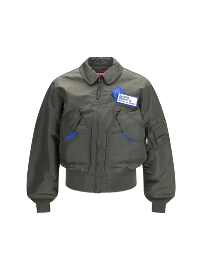 Gr10k Flight Nylon Bomber Jacket In Gray