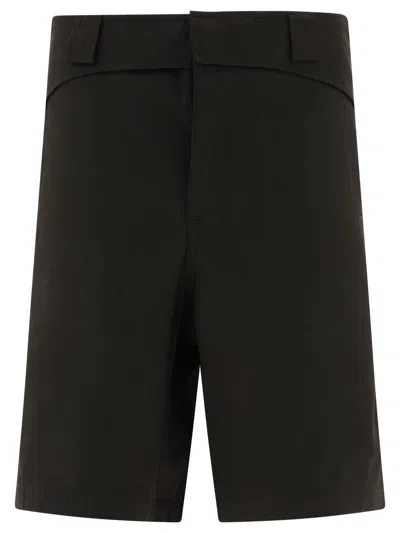 Gr10k "folded Belt" Shorts In Brown