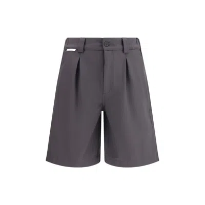 Gr10k Gray Cotton Bermuda Shorts In Blue