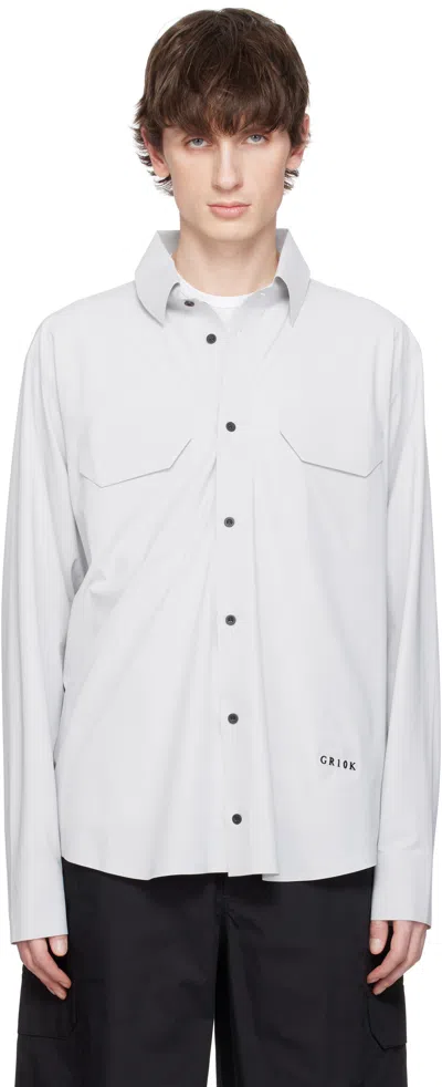 Gr10k Gray Render Ultrasound Shirt In Pale Grey