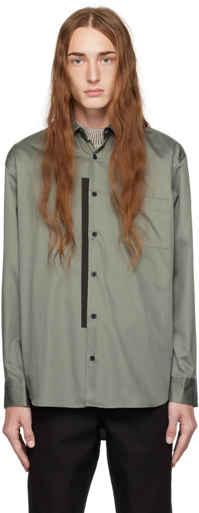 Gr10k Green Patch Pocket Shirt In Washed Sage