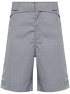 Gr10k Folded Belt Bermuda Shorts In Grau