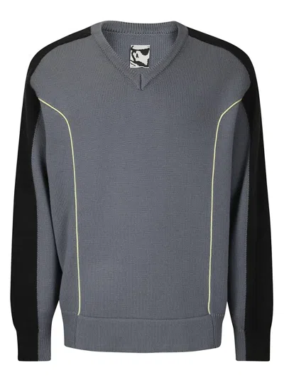 Gr10k Grey V-neck Sweater
