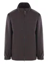 Gr10k High-collar Double-slider Zip Windbreaker In Brown